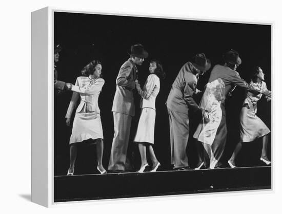 Teresa Wright and Joseph Cotten as Characters in Hitchcock Film "Shadow of a Doubt"-Gjon Mili-Framed Premier Image Canvas