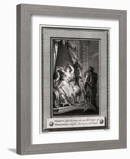 Tereus, after Having Cut the Tongue of Philomela, Confines Her in an Old Castle, 1776-W Walker-Framed Giclee Print