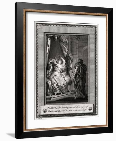 Tereus, after Having Cut the Tongue of Philomela, Confines Her in an Old Castle, 1776-W Walker-Framed Giclee Print