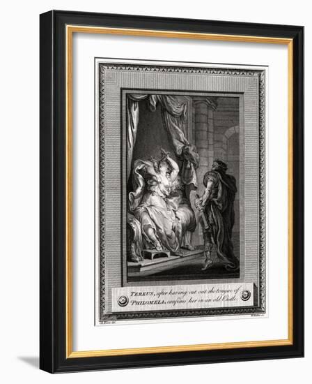 Tereus, after Having Cut the Tongue of Philomela, Confines Her in an Old Castle, 1776-W Walker-Framed Giclee Print