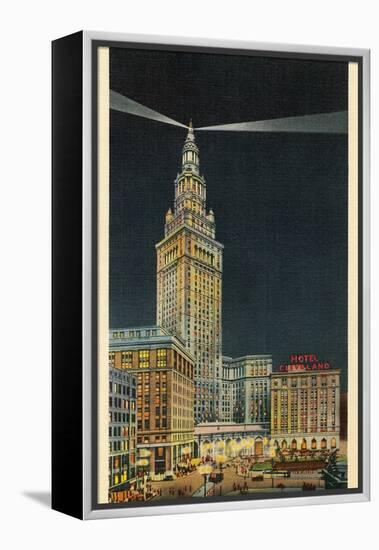 Terminal Tower, Hotel Cleveland, Night-null-Framed Stretched Canvas