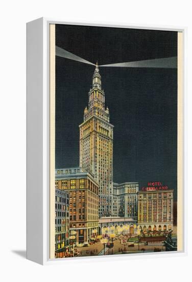 Terminal Tower, Hotel Cleveland, Night-null-Framed Stretched Canvas