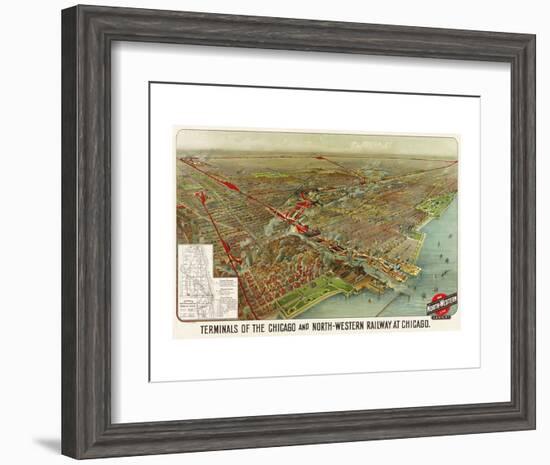 Terminals of the Chicago and North-Western Railway at Chicago, 1902-Geo H^ Walker and Co^-Framed Art Print