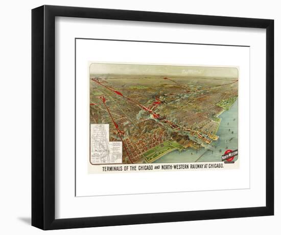 Terminals of the Chicago and North-Western Railway at Chicago, 1902-Geo H^ Walker and Co^-Framed Art Print
