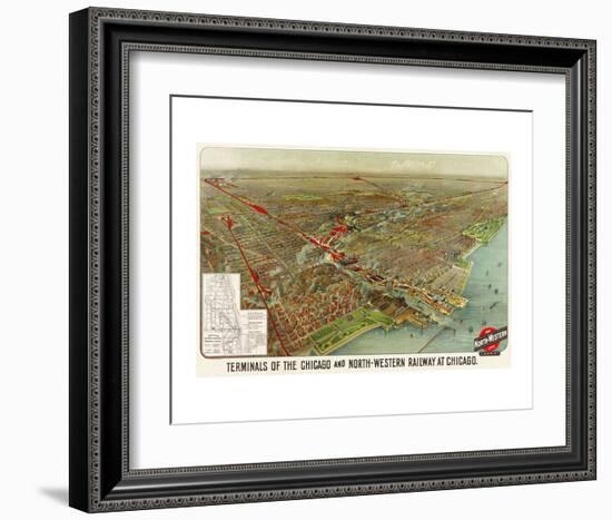 Terminals of the Chicago and North-Western Railway at Chicago, 1902-Geo H^ Walker and Co^-Framed Art Print