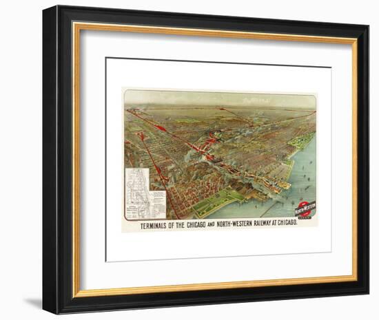 Terminals of the Chicago and North-Western Railway at Chicago, 1902-Geo H^ Walker and Co^-Framed Art Print