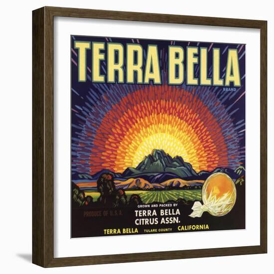 Terra Bella Brand - Terra Bella, California - Citrus Crate Label-Lantern Press-Framed Art Print