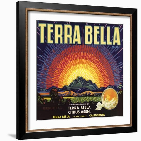 Terra Bella Brand - Terra Bella, California - Citrus Crate Label-Lantern Press-Framed Art Print