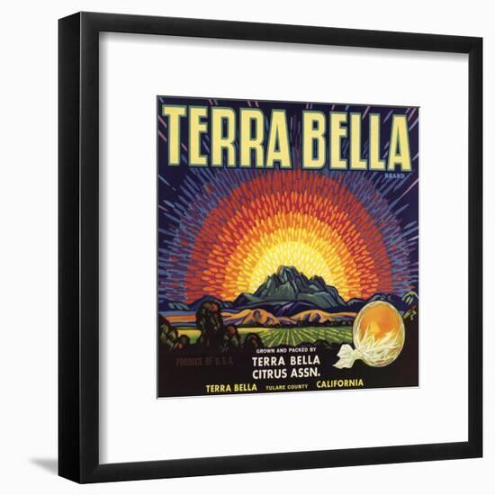 Terra Bella Brand - Terra Bella, California - Citrus Crate Label-Lantern Press-Framed Art Print