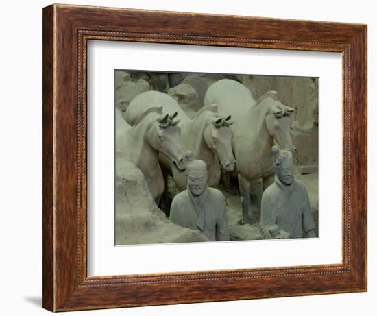 Terra Cotta Warriors and Horses Dig, Xi'an, Shaanxi Province, China-Pete Oxford-Framed Photographic Print