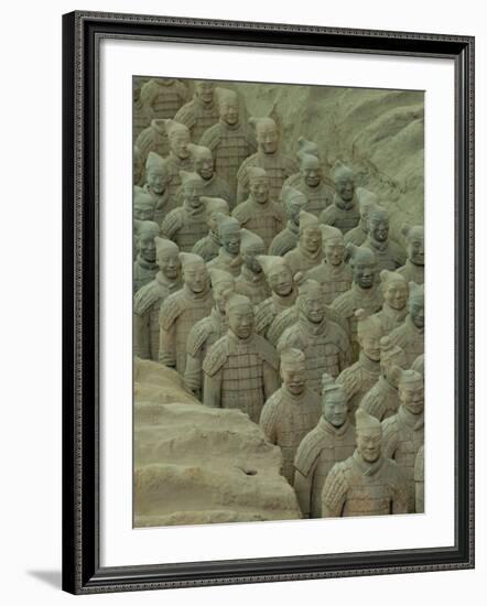 Terra Cotta Warriors and Horses Dig, Xi'an, Shaanxi Province, China-Pete Oxford-Framed Photographic Print