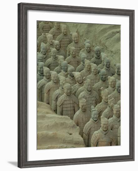 Terra Cotta Warriors and Horses Dig, Xi'an, Shaanxi Province, China-Pete Oxford-Framed Photographic Print