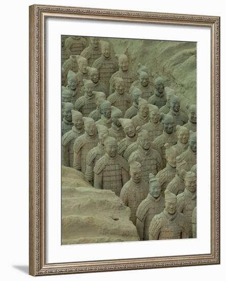 Terra Cotta Warriors and Horses Dig, Xi'an, Shaanxi Province, China-Pete Oxford-Framed Photographic Print