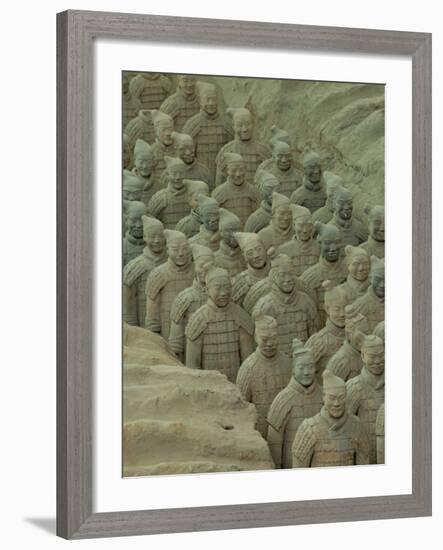 Terra Cotta Warriors and Horses Dig, Xi'an, Shaanxi Province, China-Pete Oxford-Framed Photographic Print