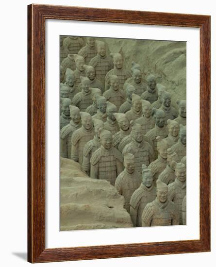 Terra Cotta Warriors and Horses Dig, Xi'an, Shaanxi Province, China-Pete Oxford-Framed Photographic Print