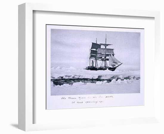 Terra Nova' in the Pack Ice. a Lead Opening Up, from Scott's Last Expedition-Herbert Ponting-Framed Photographic Print