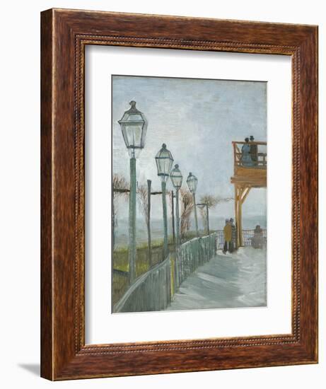 Terrace and Observation Deck at the Moulin De Blute-Fin, Montmartre, Early 1887-Vincent van Gogh-Framed Giclee Print