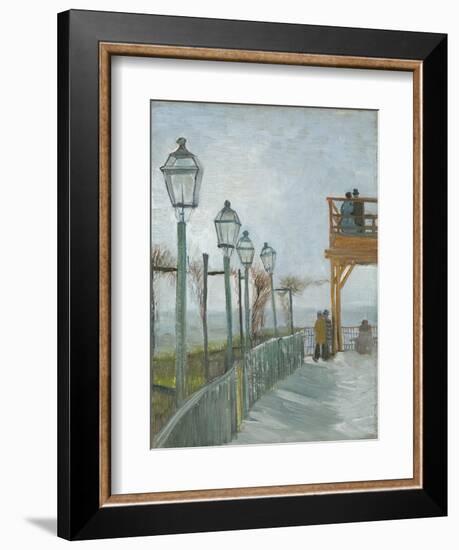 Terrace and Observation Deck at the Moulin De Blute-Fin, Montmartre, Early 1887-Vincent van Gogh-Framed Giclee Print