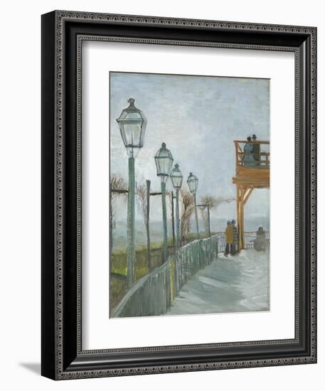 Terrace and Observation Deck at the Moulin De Blute-Fin, Montmartre, Early 1887-Vincent van Gogh-Framed Giclee Print