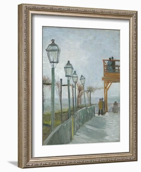 Terrace and Observation Deck at the Moulin De Blute-Fin, Montmartre, Early 1887-Vincent van Gogh-Framed Giclee Print