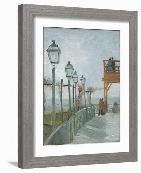 Terrace and Observation Deck at the Moulin De Blute-Fin, Montmartre, Early 1887-Vincent van Gogh-Framed Giclee Print