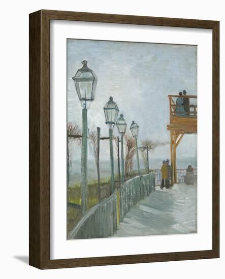 Terrace and Observation Deck at the Moulin De Blute-Fin, Montmartre, Early 1887-Vincent van Gogh-Framed Giclee Print