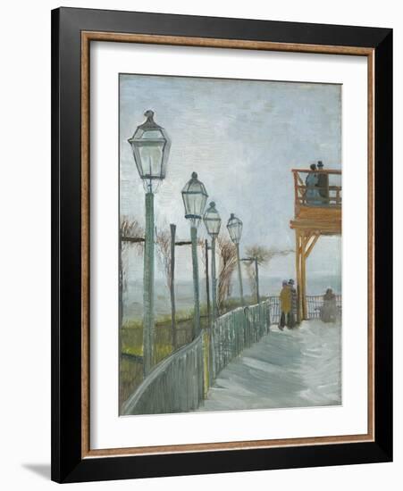 Terrace and Observation Deck at the Moulin De Blute-Fin, Montmartre, Early 1887-Vincent van Gogh-Framed Giclee Print