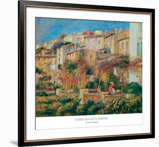 Terrace at Cagnes-Pierre-Auguste Renoir-Framed Art Print