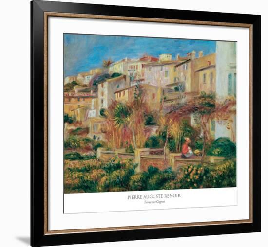 Terrace at Cagnes-Pierre-Auguste Renoir-Framed Art Print