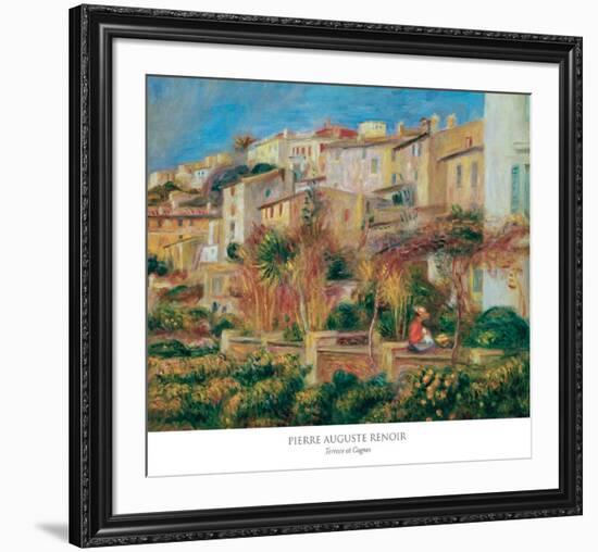 Terrace at Cagnes-Pierre-Auguste Renoir-Framed Art Print