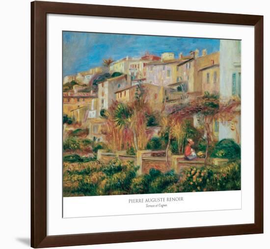 Terrace at Cagnes-Pierre-Auguste Renoir-Framed Art Print