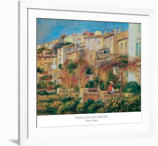 Terrace at Cagnes-Pierre-Auguste Renoir-Framed Art Print