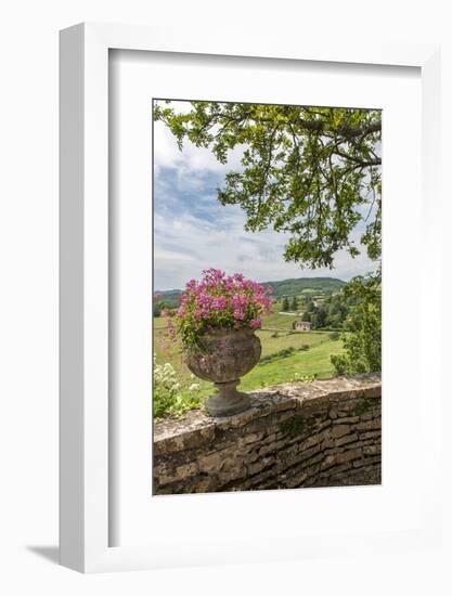 Terrace, Chateau de Pierreclos, Pierreclos, Maconnaise, Burgundy, France-Lisa S. Engelbrecht-Framed Photographic Print