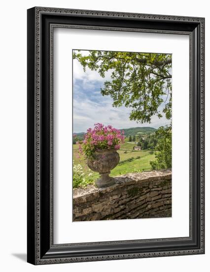 Terrace, Chateau de Pierreclos, Pierreclos, Maconnaise, Burgundy, France-Lisa S. Engelbrecht-Framed Photographic Print