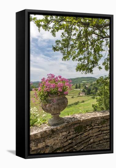 Terrace, Chateau de Pierreclos, Pierreclos, Maconnaise, Burgundy, France-Lisa S. Engelbrecht-Framed Premier Image Canvas