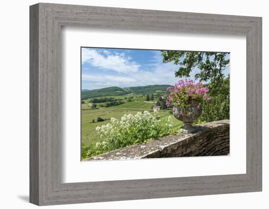 Terrace, Chateau de Pierreclos, Pierreclos, Maconnaise, Burgundy, France-Lisa S. Engelbrecht-Framed Photographic Print