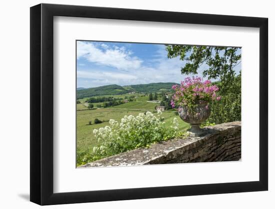 Terrace, Chateau de Pierreclos, Pierreclos, Maconnaise, Burgundy, France-Lisa S. Engelbrecht-Framed Photographic Print