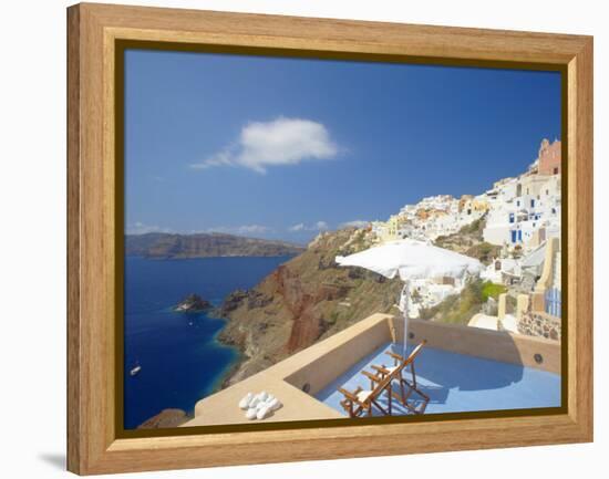 Terrace in Oia, Santorini, Cyclades, Greek Islands, Greece, Europe-Papadopoulos Sakis-Framed Premier Image Canvas