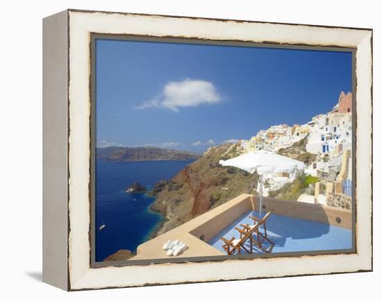 Terrace in Oia, Santorini, Cyclades, Greek Islands, Greece, Europe-Papadopoulos Sakis-Framed Premier Image Canvas