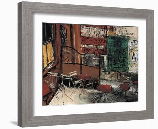 Terrace of a Cafe, Paris-Yuzo Saeki-Framed Giclee Print