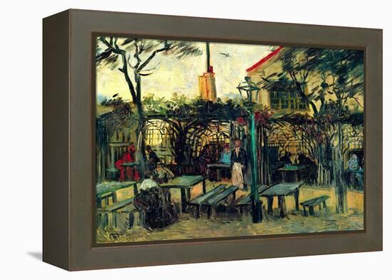 Terrace of a Cafe-Vincent van Gogh-Framed Stretched Canvas