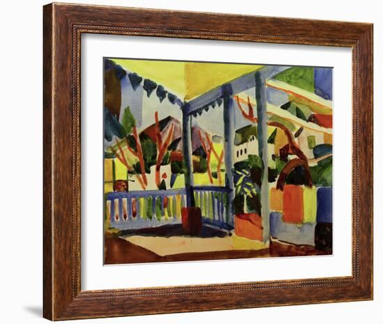 Terrace of a House in St Germain 1914-Auguste Macke-Framed Giclee Print