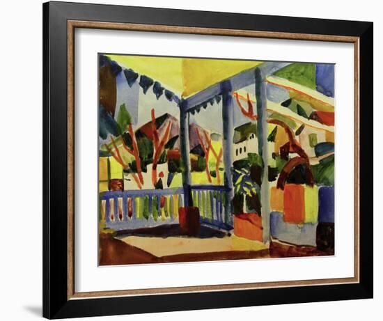 Terrace of a House in St Germain 1914-Auguste Macke-Framed Giclee Print