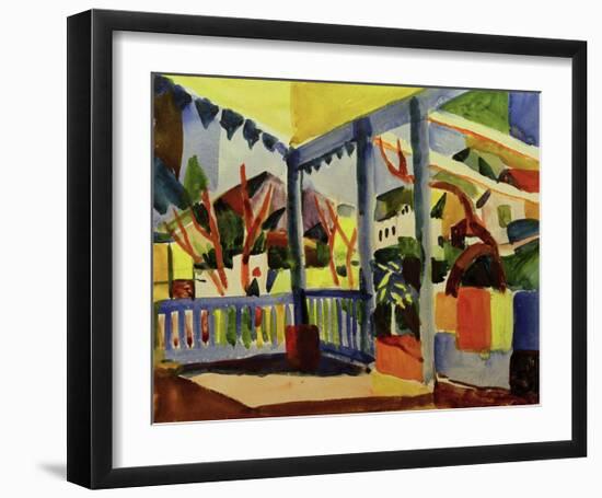 Terrace of a House in St Germain 1914-Auguste Macke-Framed Giclee Print