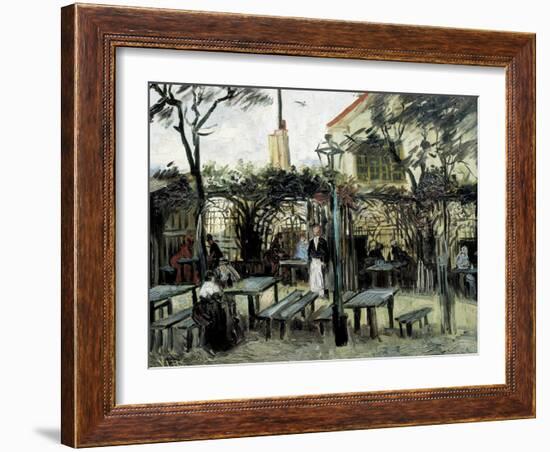 Terrace of the Café "La Guinguuette"-Vincent van Gogh-Framed Art Print