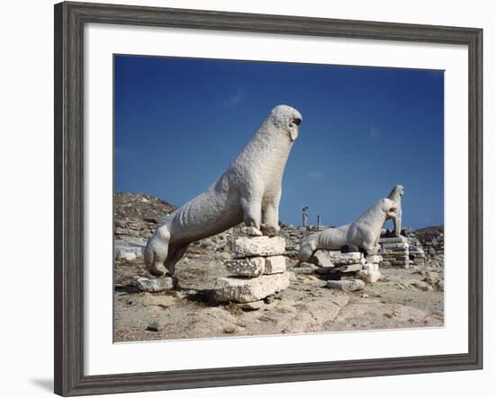 Terrace of the Lions at Delos-Bettmann-Framed Photographic Print