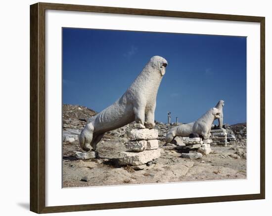 Terrace of the Lions at Delos-Bettmann-Framed Photographic Print