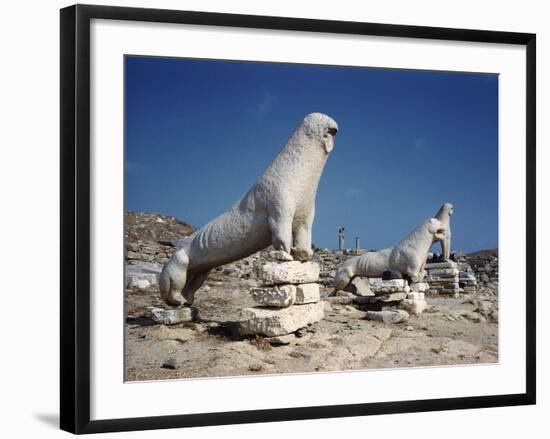 Terrace of the Lions at Delos-Bettmann-Framed Photographic Print