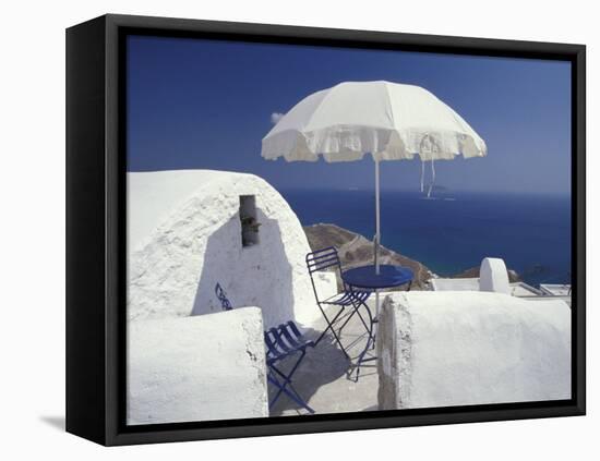 Terrace Overlooking Aegean Sea, Anafi, Cyclades Islands, Greece-Michele Molinari-Framed Premier Image Canvas