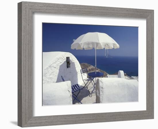 Terrace Overlooking Aegean Sea, Anafi, Cyclades Islands, Greece-Michele Molinari-Framed Photographic Print